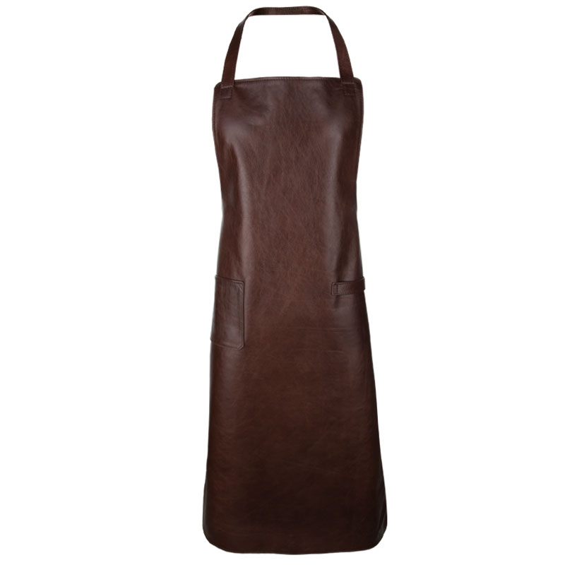Leather apron Sleifi mahogany leather apron with long straps