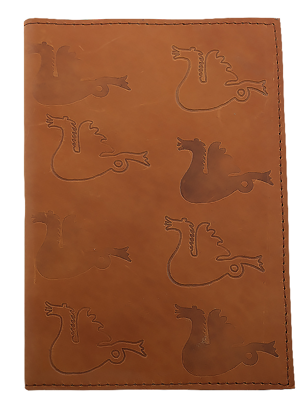 Leather book cover cognac smal