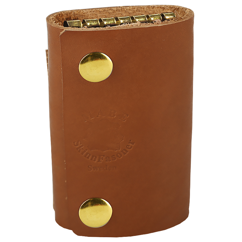 Key holder with compartment cognac