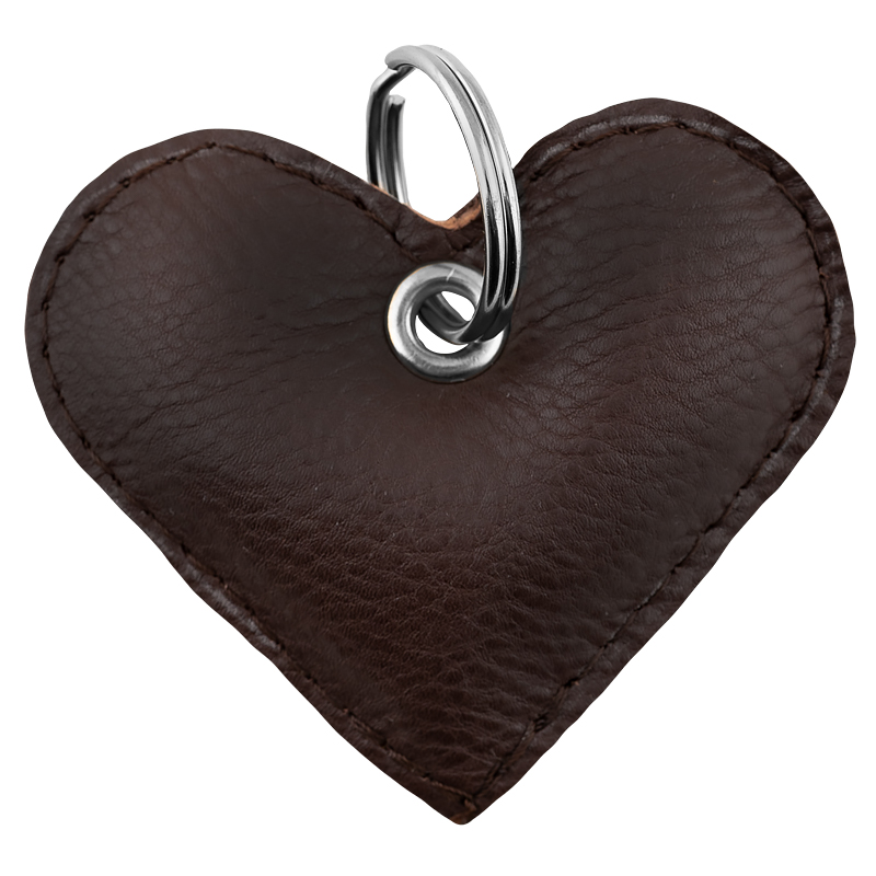 Dark brown heart key ring